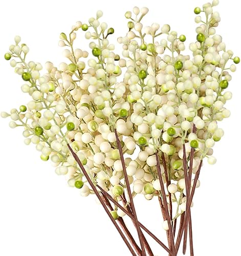 Baya artificial, baya de Borgoña falsa, (20 unidades, 12 pulgadas cada una), tallos de bayas artificiales para árbol de Navidad, corona, decoración