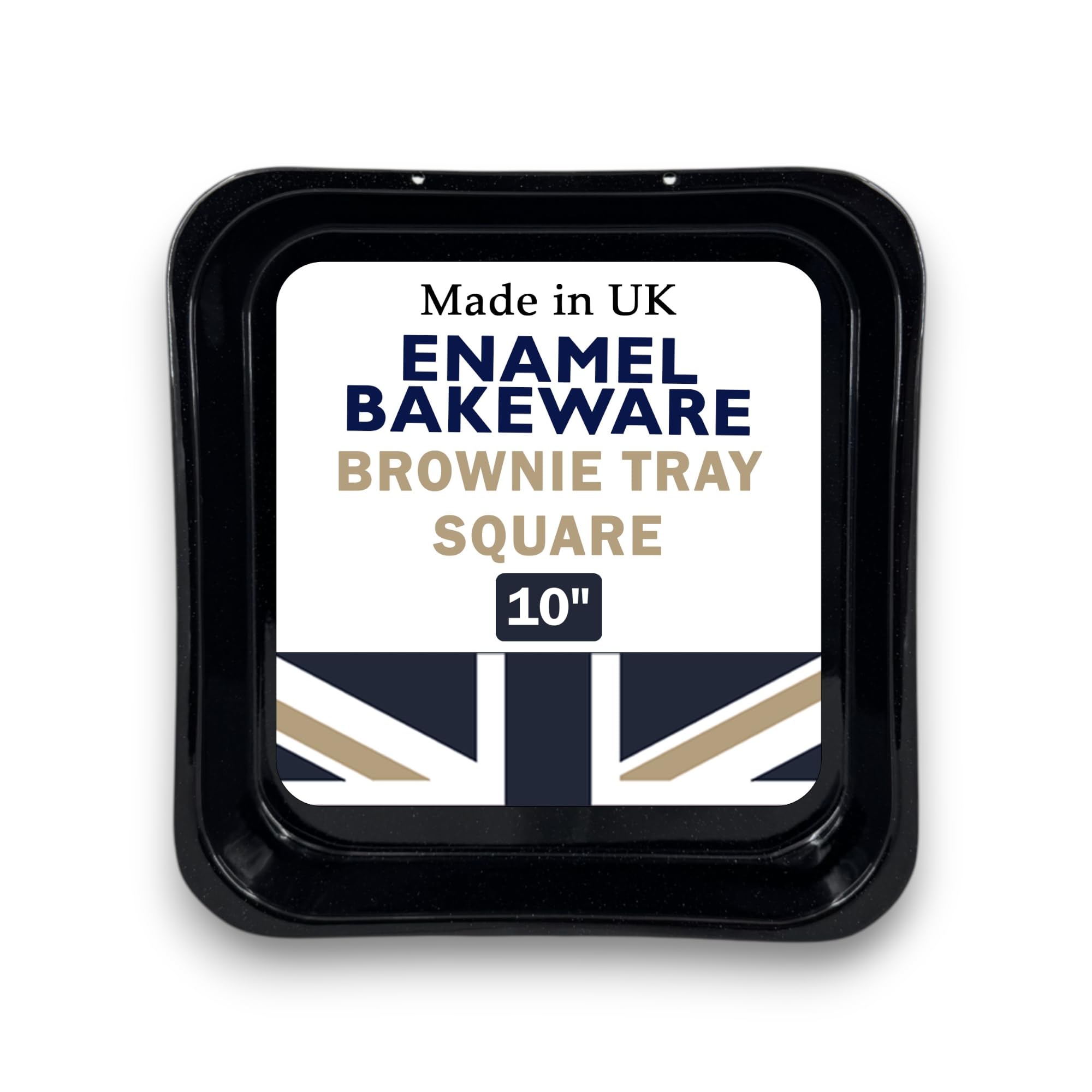 Samuel Groves Black 10" Square Baking Tin Single, Small Roasting Pan Vitreous Enamel With Pfoa Free British Made