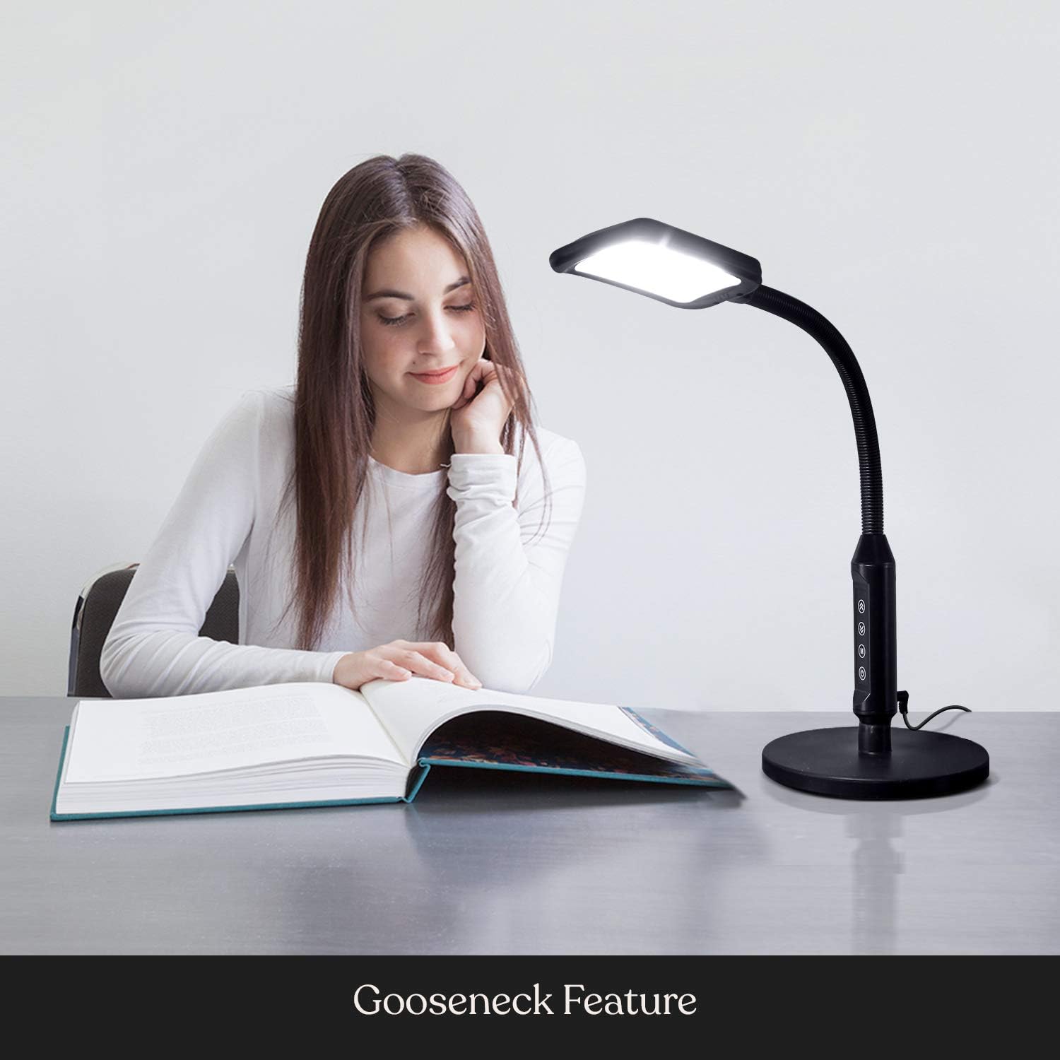 Free Shipping 🛒 Brightech Litespan 2 in 1 Floor & Desk Lamp, LED - Bright Craft & Office Reading Lamp - Natural Daylight Esthetician Light for Lash Extensions - Gooseneck Pole Lamp for Precise Tasks - Black