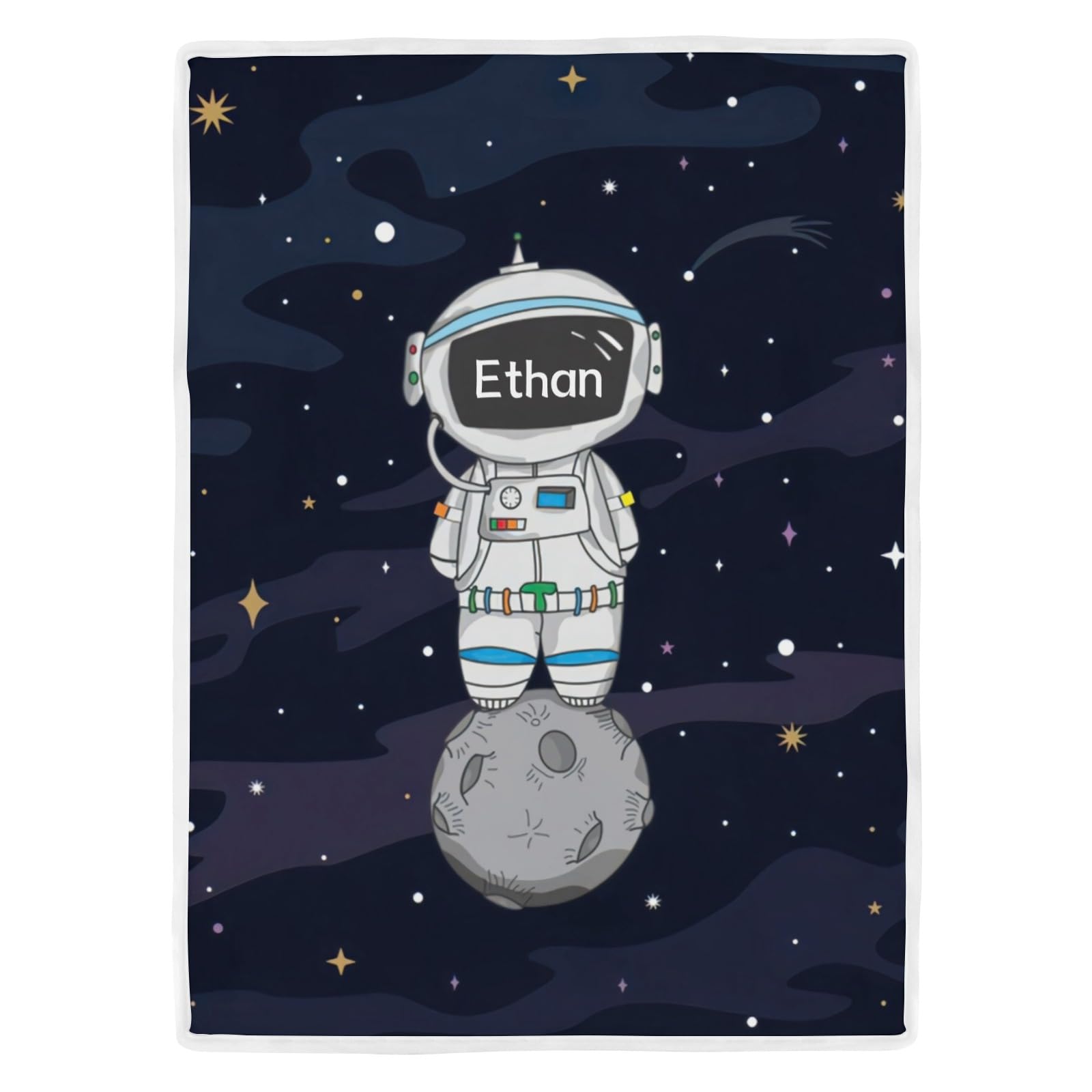 Personalized Gift Cute Sleep Baby Elephant Moon Star GreenCute Astronaut Space Stroller Canopy Replacement,40x50Inch
