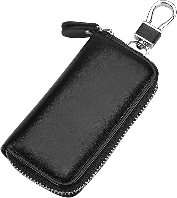 Wesoke Leather Car Key Case Holder Black Keychain Case Bag