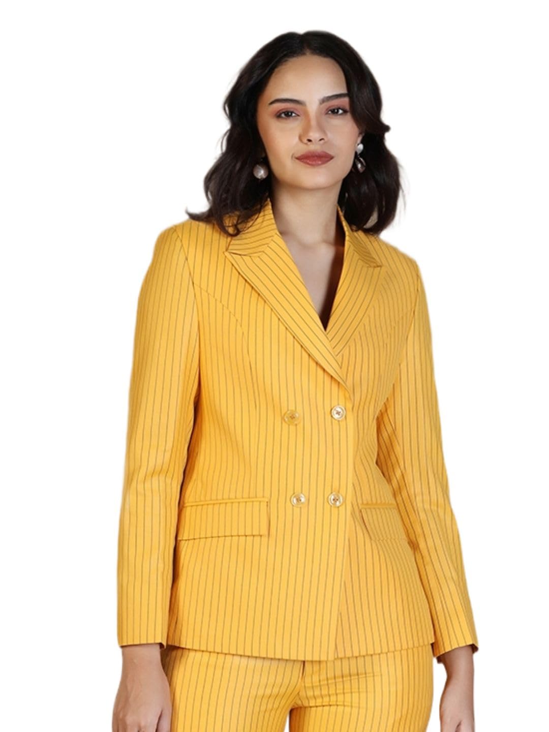 tahvo Women’s Regular Fit Striped Blazer | Stylish Formal and Casual Professional & Fashionable Outwear for Women-picture-12