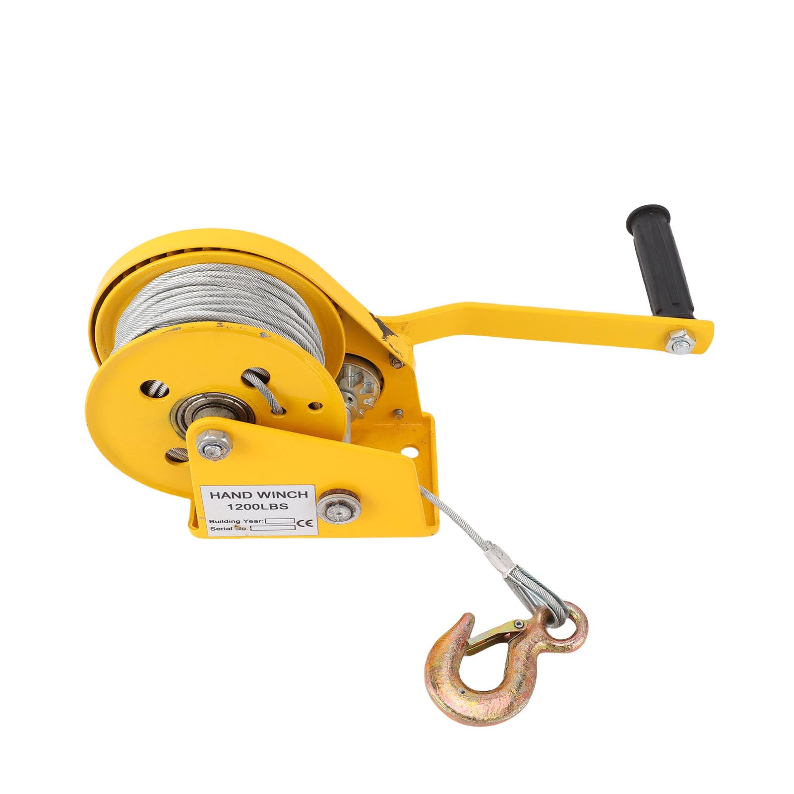 1200 Pfund 30 M Handkurbelwinde, Manuelle Winden, Stahlseilwinde mit Dual-Direction-Auto-Lock-Bremse und Anti-Twist, Ideal für Boot, Anhänger, LKW, Garage, Yacht und Werkstatt
