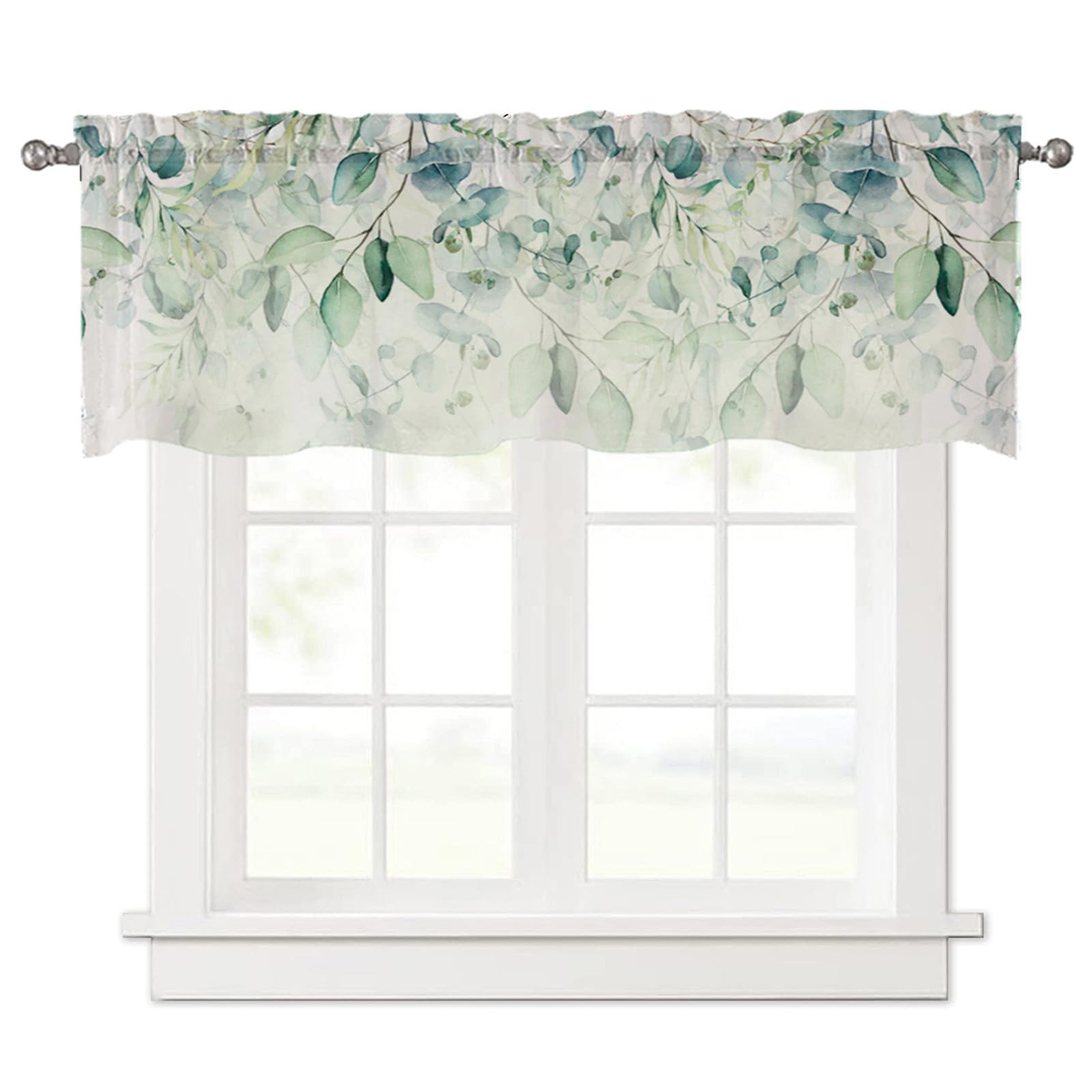yanzunlrn Natural Green Leaves Print Polyester Curtains with Noise Reductions and Sun Blocking Feature Polyester Window Curtains