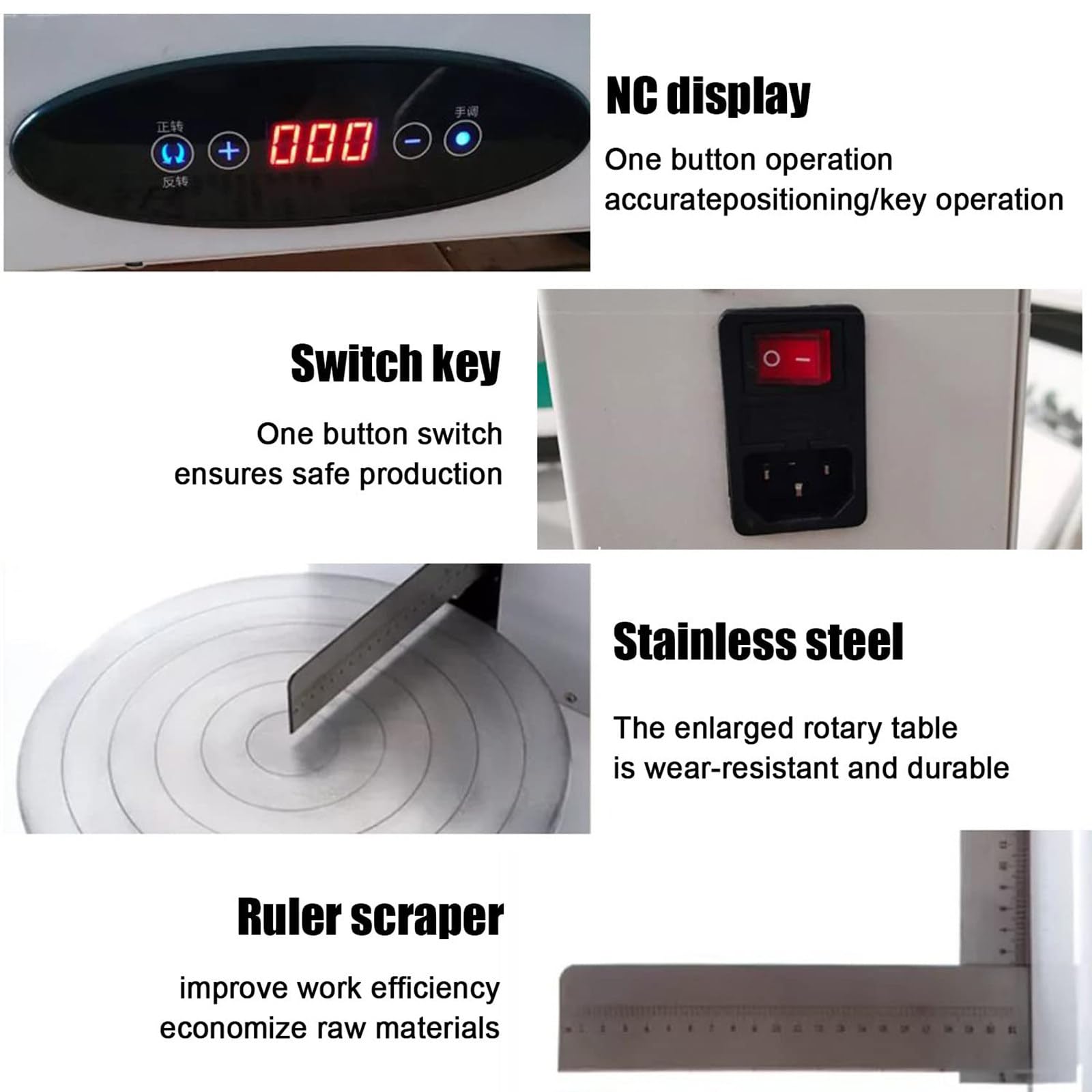 Machine à glaçage électrique avec Plateau tournant et lisseur réglable pour la Cuisson, Le glaçage et la décoration de gâteaux Lors de Mariages, d'anniversaires et de fêtes.