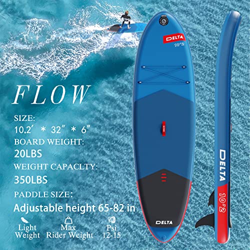 Bifanuo 10'X32''X6'' Inflatable Stand Up Paddle Board With Sup Accessories & Backpack. Non-Slip Deck,Wide Stance,Bottom Fin,Double Action Pump And Repair Kit.youth & Adult Standing Boat(Blue Grey) #TOP1