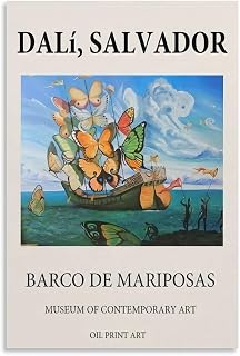 Ship With Butterflies By Salvador Dali Poster Canvas Wall Art Poster For Room Aesthetic And Decor For Bedroom Living Room Bathroom Kitchen Office Decor 08x12inch(20x30cm) Unframe-style