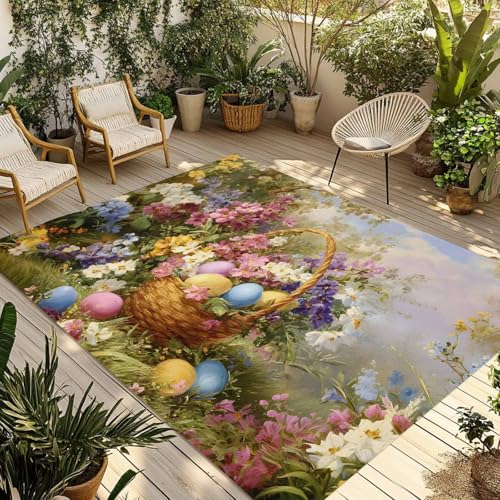 Easter Outdoor Rug for Patio/Deck/Porch, Non-Slip Large Area Rug 6