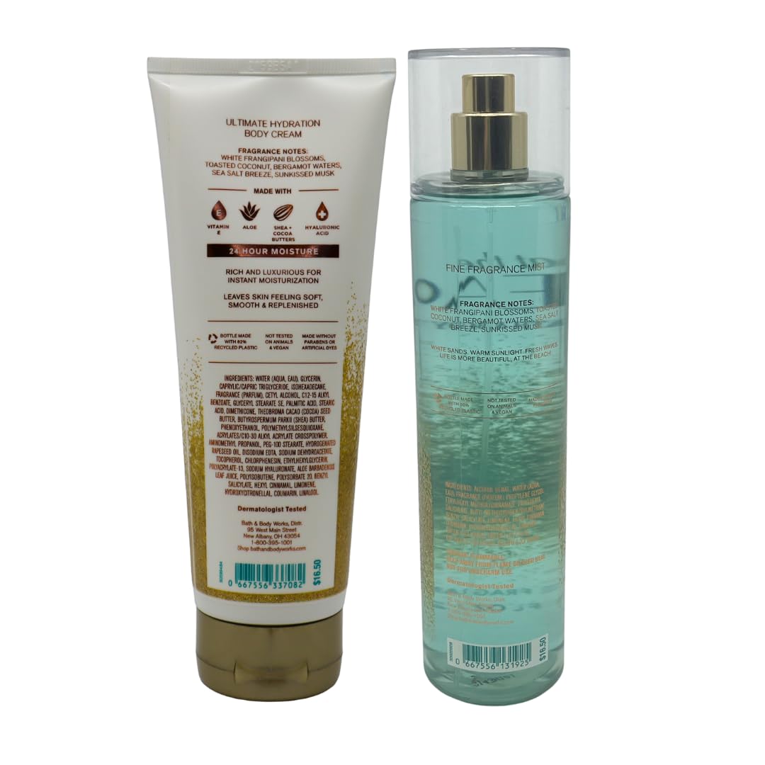 Bath & Body Works At the Beach Gift Set - Fragrance Mist & Body Cream