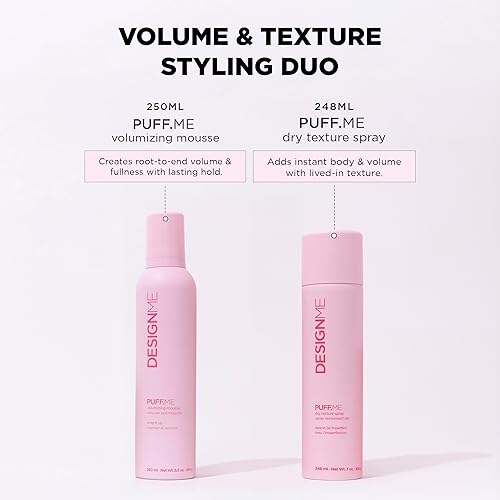 Miniatura 2 de Design.Me PUFF.ME Spray voluminizador y mousse voluminizador para cabello rizado | Aerosol de textura seca de 7 onzas para cabello y mousse de