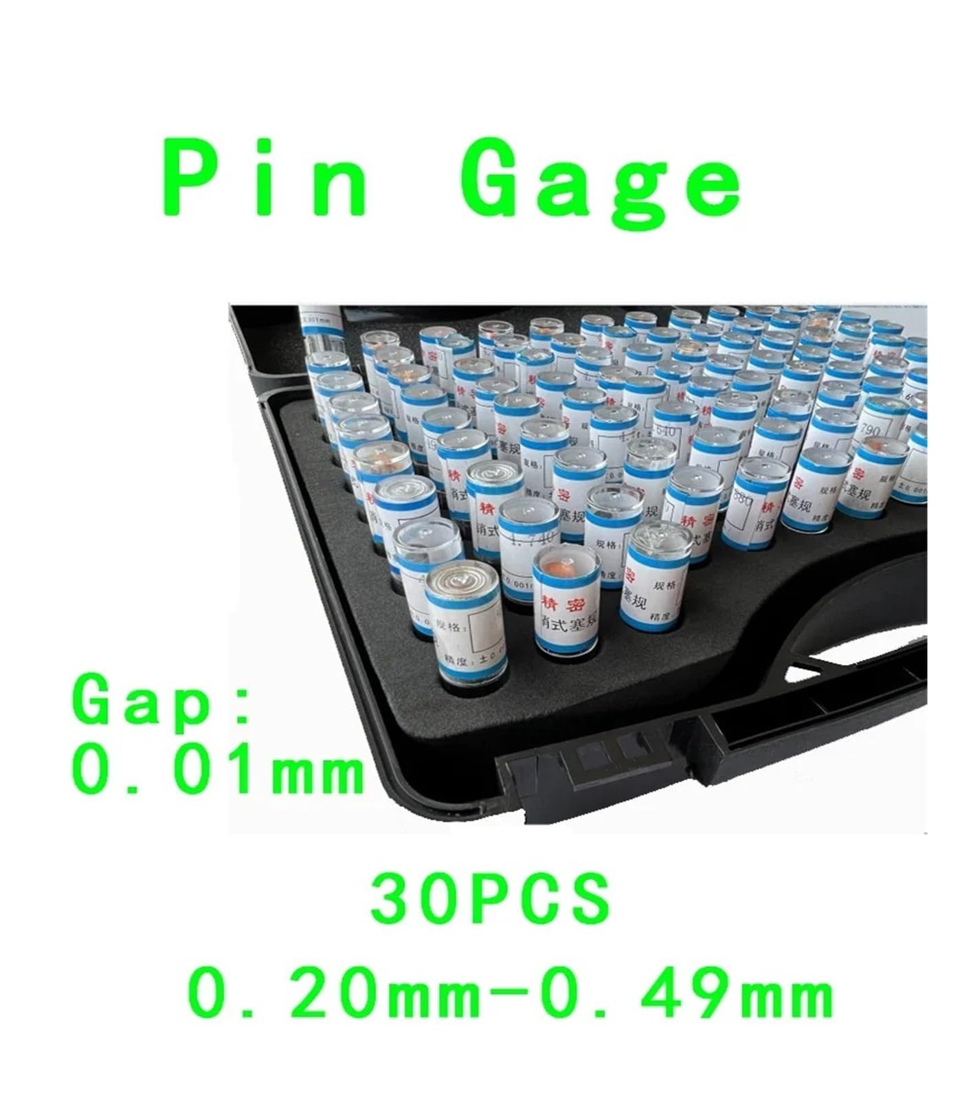 Kit de jauge de Broche Jauge de précision for goupilles en Acier 1,00-2,00 mm-3,00 mm-4,00 mm-5,00 mm-6,00 mm-9,99 mm, Pas de 0,01 mm, jauge for Bouchons Lisses(6-6.99mm 100pcs)
