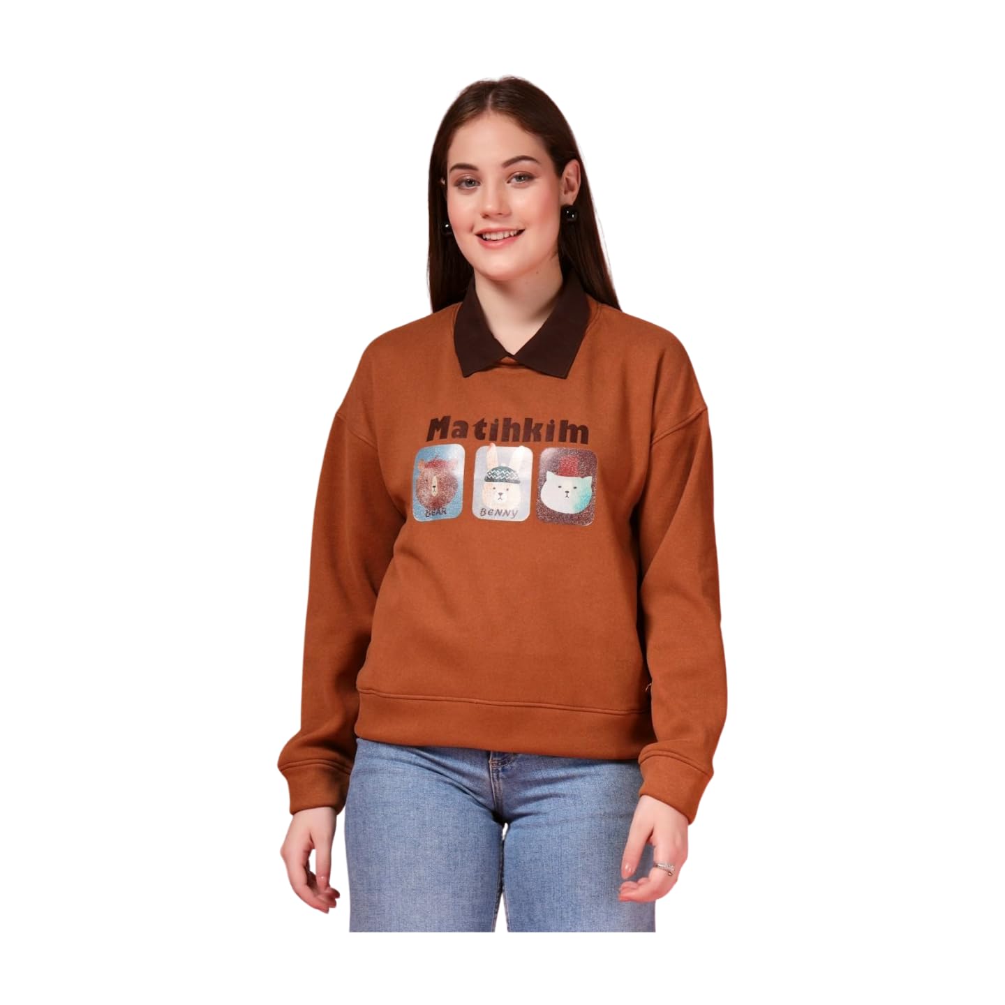 Women Printed Pullover Sweatshirt-image-0