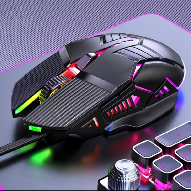 Gaming Mouse, 3200 DPI Adjustable Optical Wired Mouse, 6 Key...