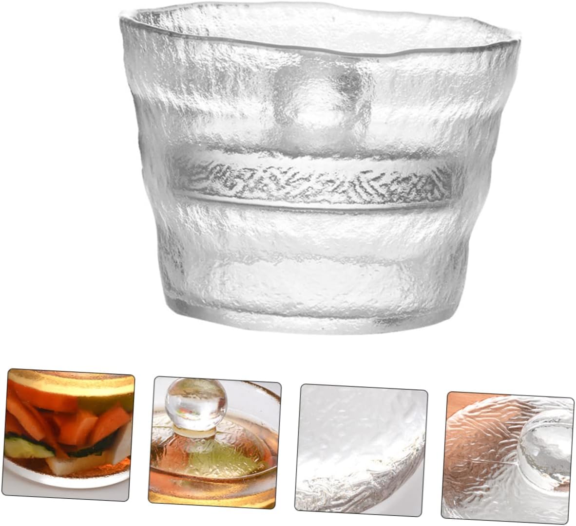 PRETYZOOM Transparent Pickle Storage Container Airtight Glass Jar with Strainer for Pickling Food Storage Preserving No Lead for Homemade Vegetables