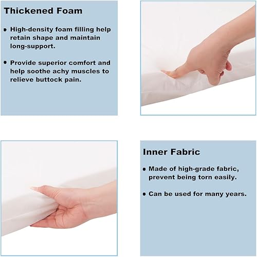 Miniatura 7 de Cojín de banco para exteriores de 48 x 18 pulgadas, repelente al agua, para columpio, muebles de patio, sofá biplaza con asa y correas, 1 unidad,