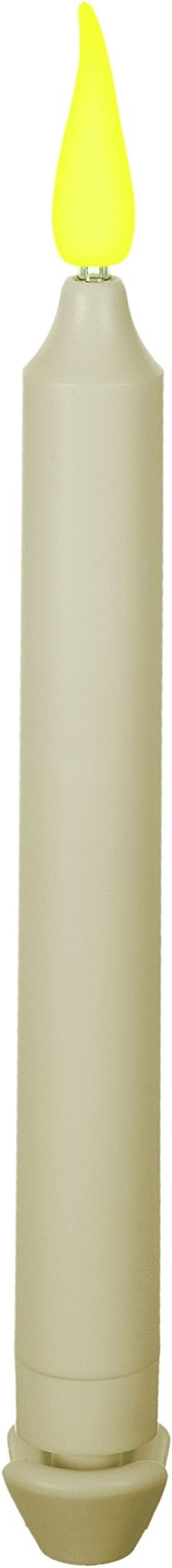 Taper LED Flameless Battery Operated Candle with 6 Hour Timer, 9-inch, White