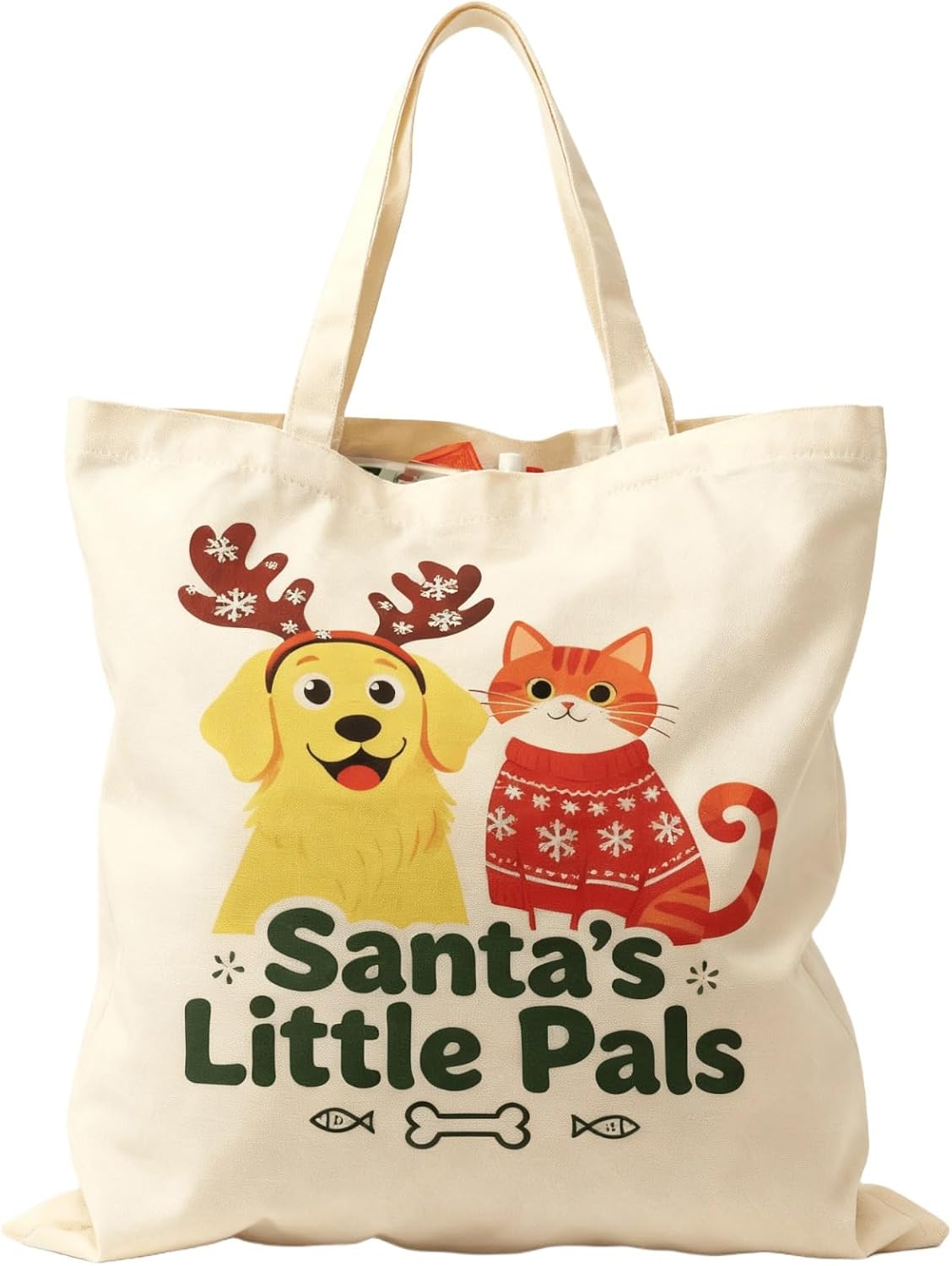 Flower Canvas Tote Bag for Women Girls - Reusable Cotton with Zipper, Pockets & Magnetic Buckle