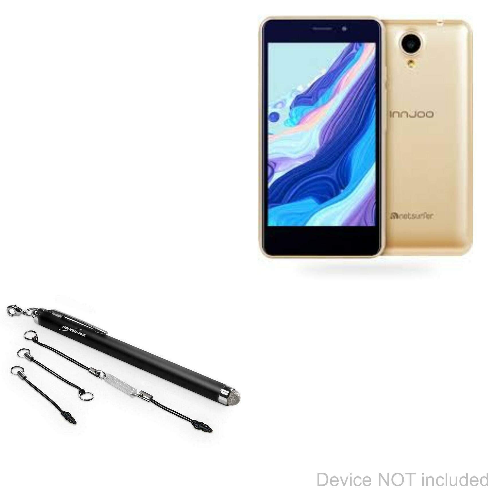 Stylus Pen for InnJoo Netsurfer (Stylus Pen by BoxWave) - EverTouch Capacitive Stylus, Fiber Tip Capacitive Stylus Pen for InnJoo Netsurfer - Jet Black