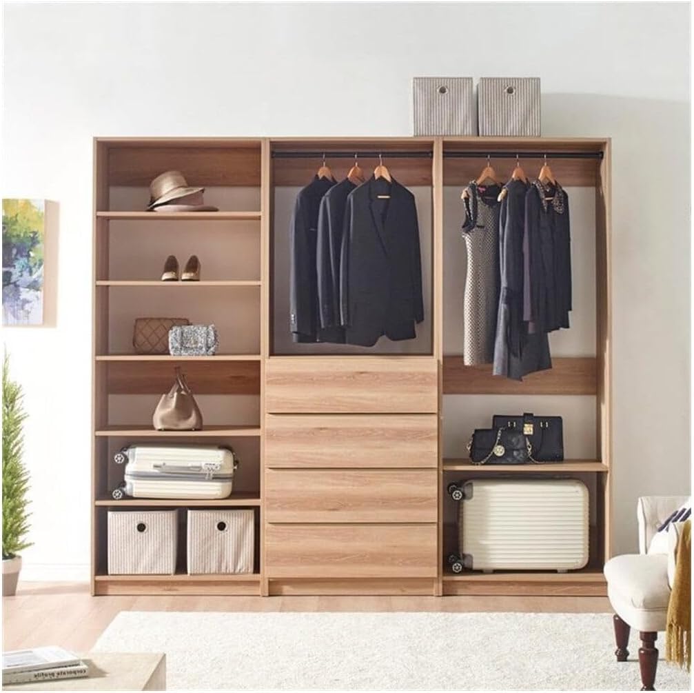 Maykoosh Closet System Organizer - Customizable Walk-in Wardrobe Storage Oak/Model EDB 3 Closet