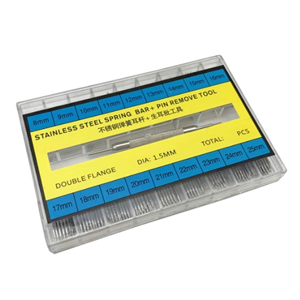Cicilin Watch Band Repair Set, 360pcs Stainless Steel Wrist Spring Bars Strap Link Pins Repair Kit for Watch Glasses Watchmaker Eyeglass 8-25mm