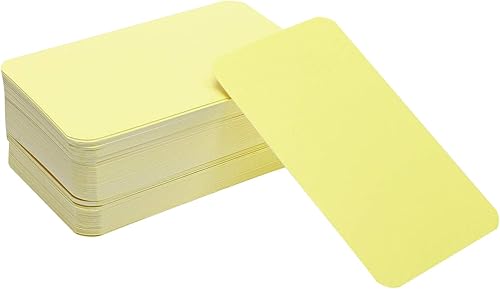Penta Angel 100 tarjetas de papel en blanco para notas, manualidades, pequeñas tarjetas de mensajes de negocios de palabras pequeñas (amarillo claro)
