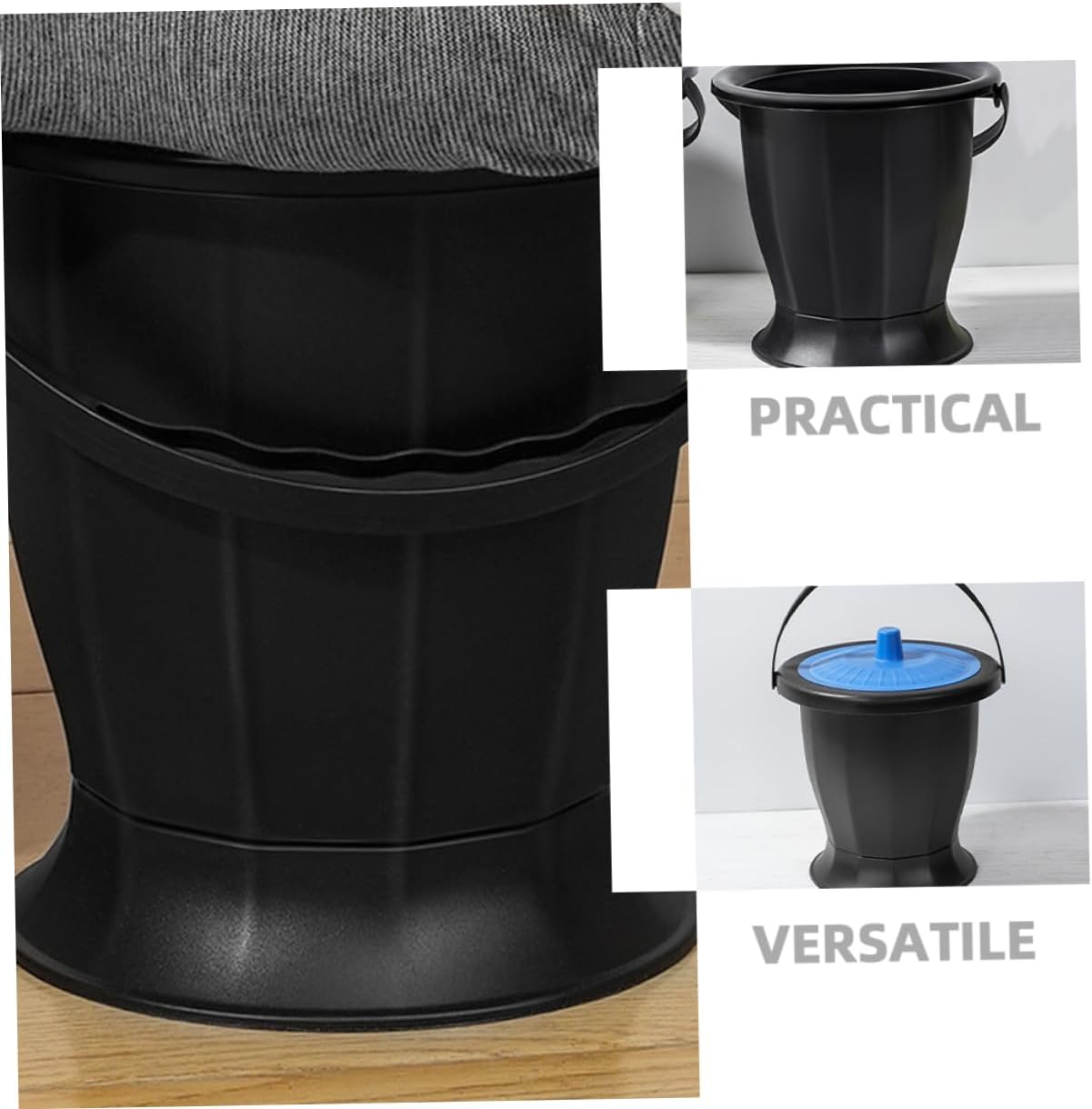 ibasenice Unisex Portable Chamber Pot with Lid Lightweight Urine Bucket for Home Use Travel Bedside Compact - Image 7