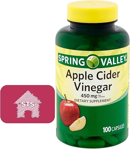 Spring Valley Cápsulas de vinagre de sidra de manzana, 100 unidades + adhesivo STS.