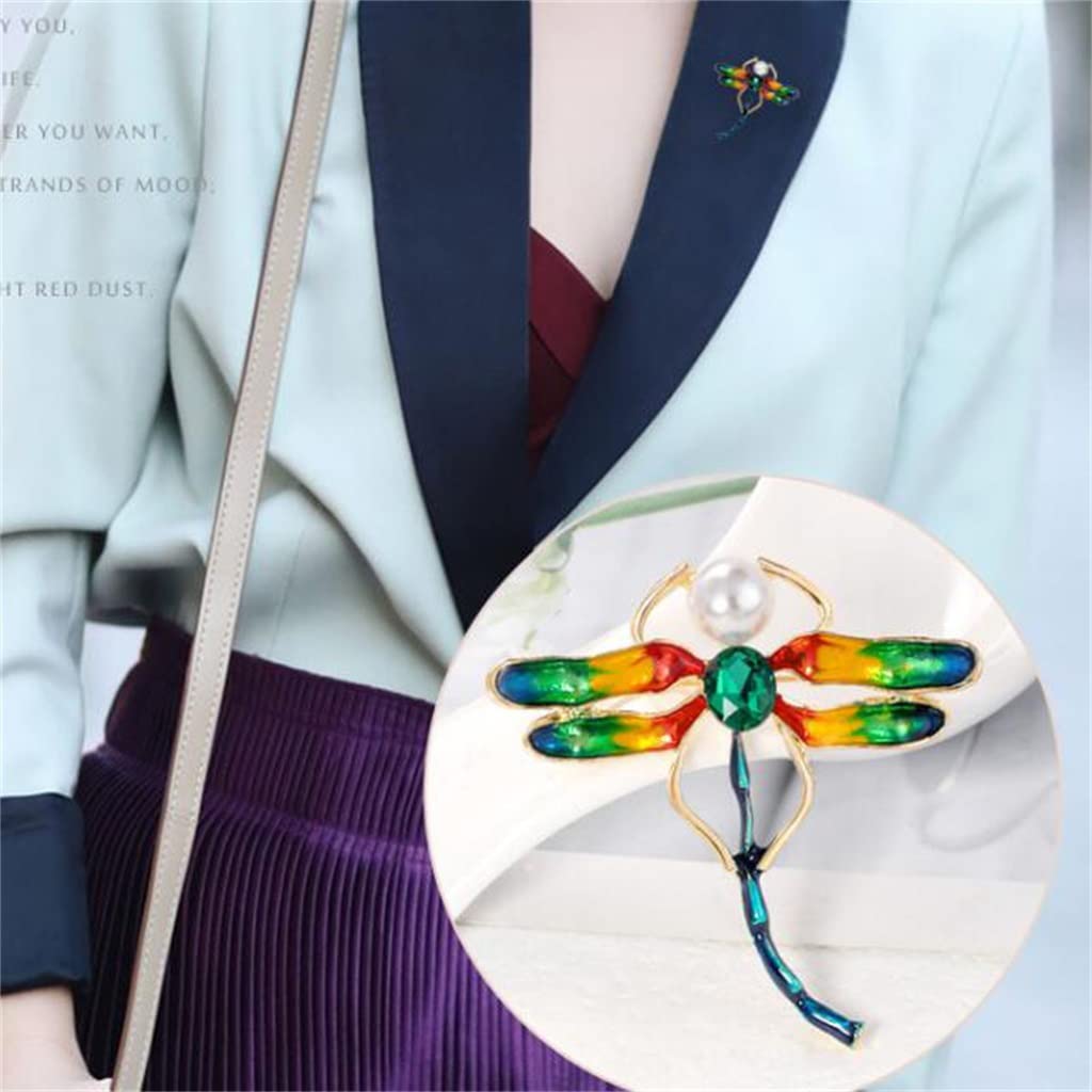 Europäische und amerikanische bemalte Libellen-Corsage-Pin-Legierung mit Diamant-Tropföl-Brosche, Kleidungszubehör-Pins