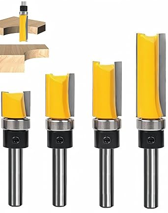 Pattern Flush Trim Router Bits,1/4" Shank,4Pcs