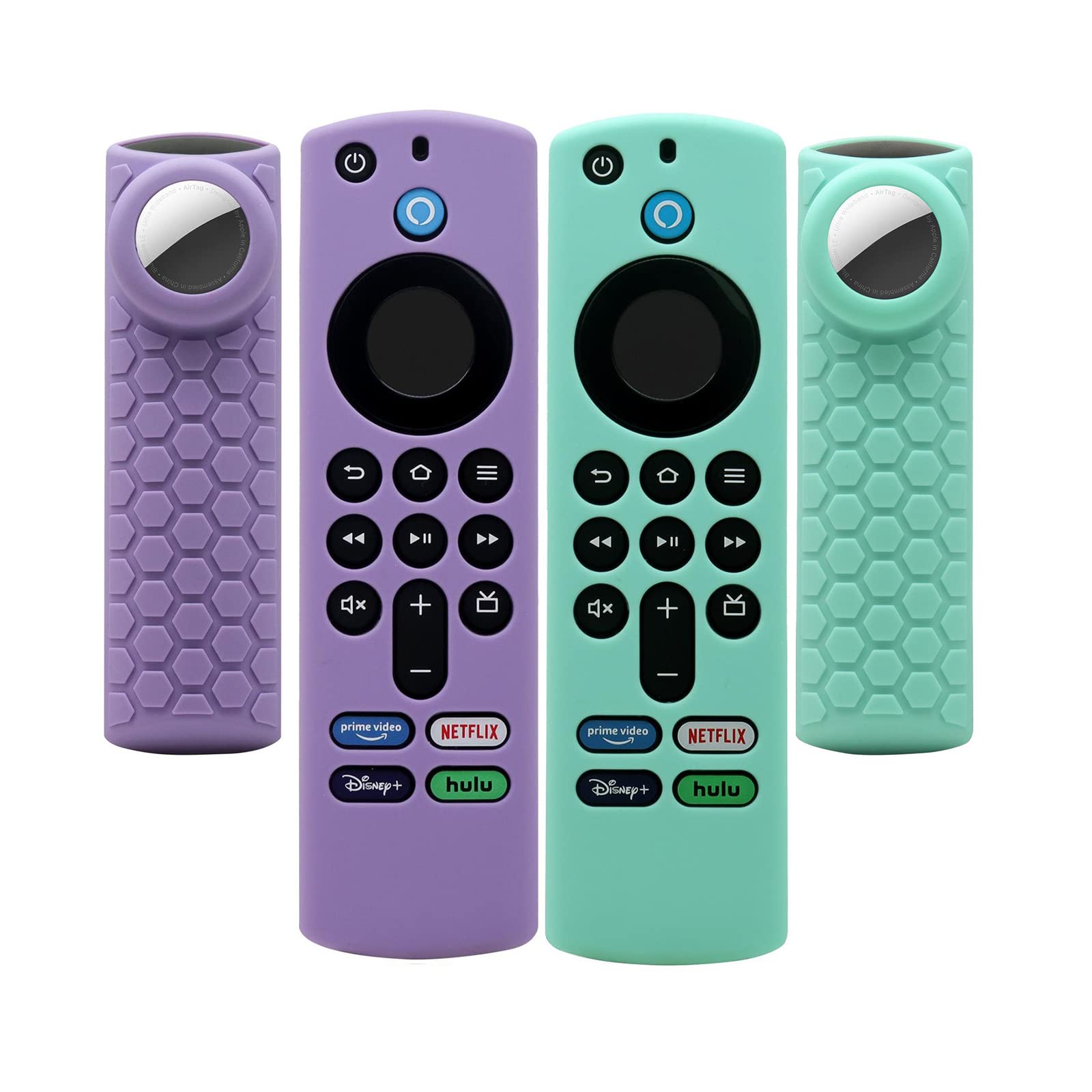 Photo 1 of [2 Pack] for TV Stick 3rd Gen Airtag Case,2 in 1 Silicone Protective Sleeve for TV Stick 4K Max 2021 Remote Control with Holder Cover for AirTag for Tile Sticker,Lavender Grey and Mint Green