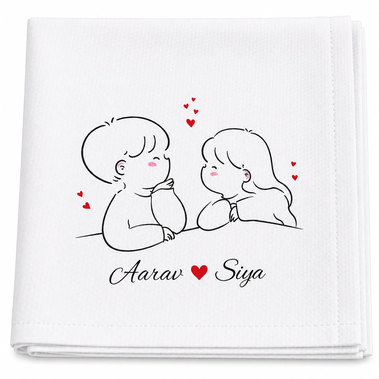 Prime616 Handmade Personalized Handkerchief for Men | Custom Name & Hand-Drawn Face Art Cotton Hanky | Brush Painted Romantic Gift for Boyfriend Husband | Birthday Anniversary Valentine Gift for Him-picture-52
