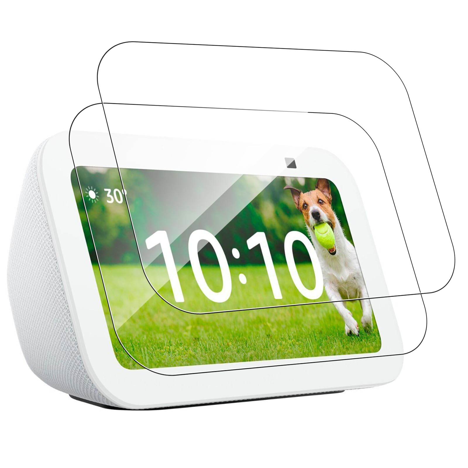 MEMELOKA Protector de Pantalla para Echo Show 5 (3.ª generación) 2023 5.5 Pulgada, 2 Piezas[Antiarañazos][Antihuellas][Alta Sensibilidad] 9H Dureza Cristal Templado Echo Show 5 (3.ª generación) 2023