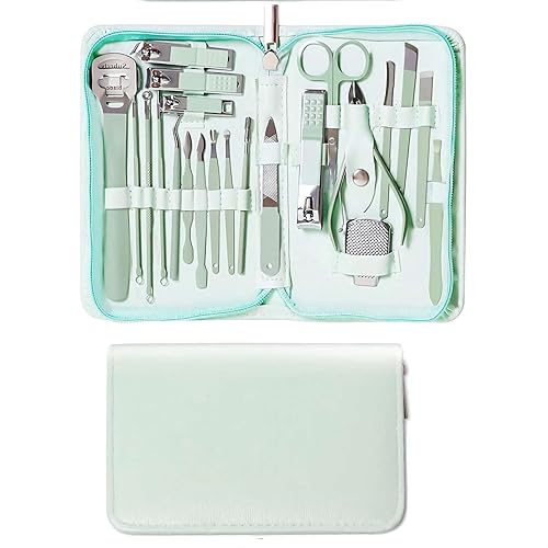 Miniatura 1 de Juego de pedicura profesional para cortaúñas juego de manicura cuidado personal kit de cortaúñas herramientas de uñas con lujosa funda de viaje