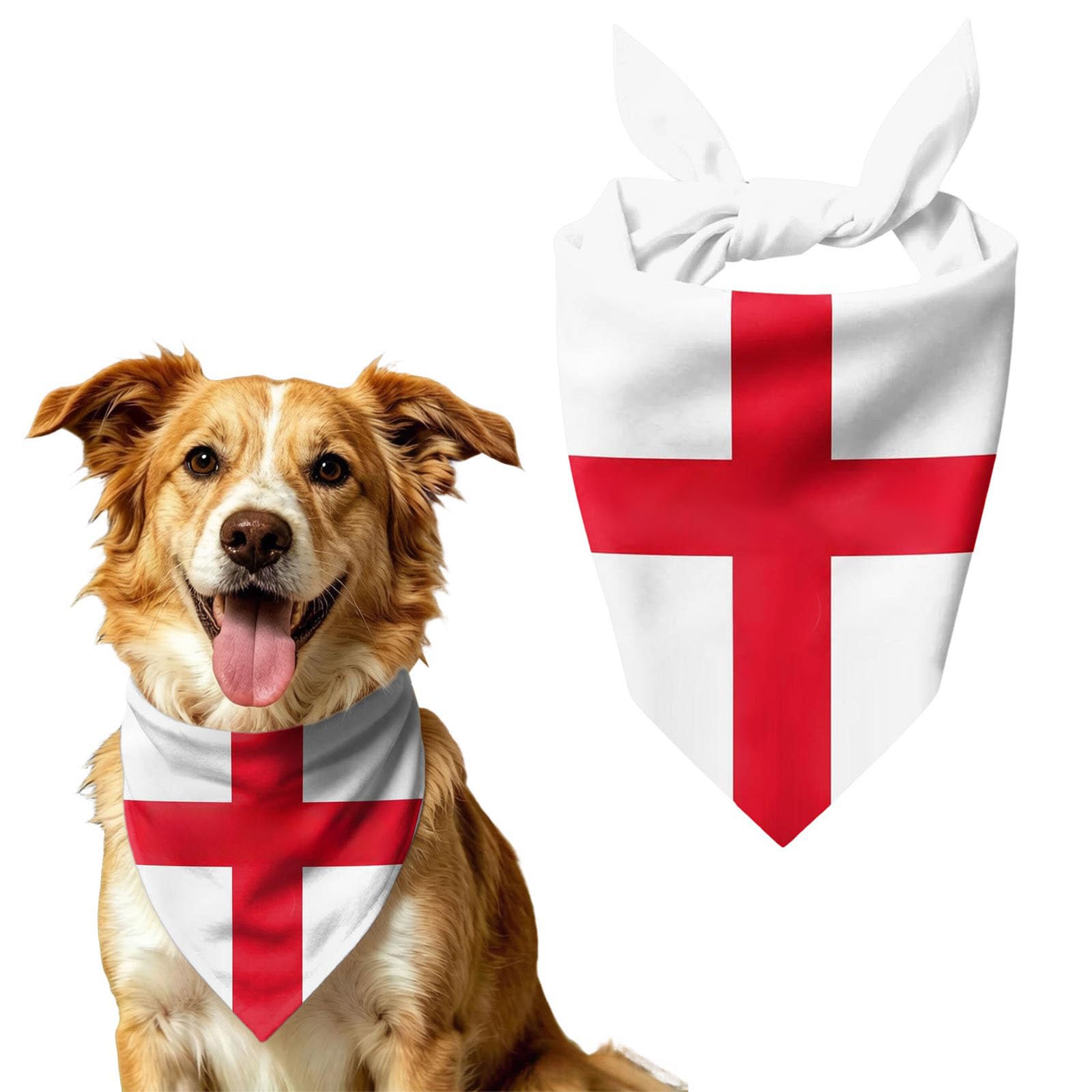 Union Jack Dog Bandana, Triangle UK Flag Pet Scarf Bib for Small Medium Large Dogs and Cats