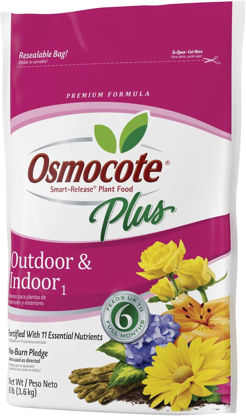 Osmocote Smart-Release Plant Food Plus Outdoor & Indoor1 - Granular, Continuous Release Plant Fertilizer with 11 Essential Nutrients, 8 lbs.