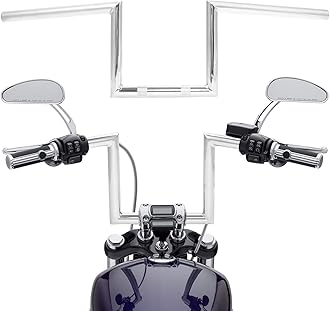 8" Rise 1" Fat Z-Bar Handlebar Fit For Harley-Davidson Honda Yamaha Suzuki Kawasaki Triumph Most Chopper Cruisers Bobber Bike Cafe Racer