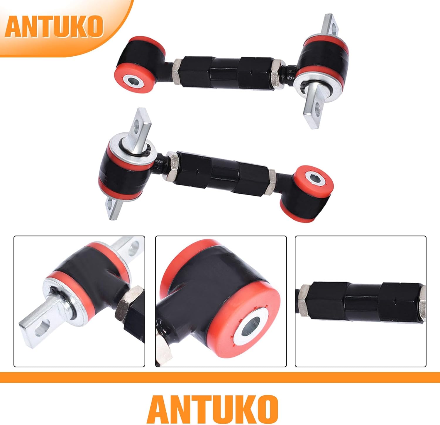 2-Pack Black Rear Racing Adjustable Camber Control Arm Suspension Kit Replacement for Civic 1998-2000