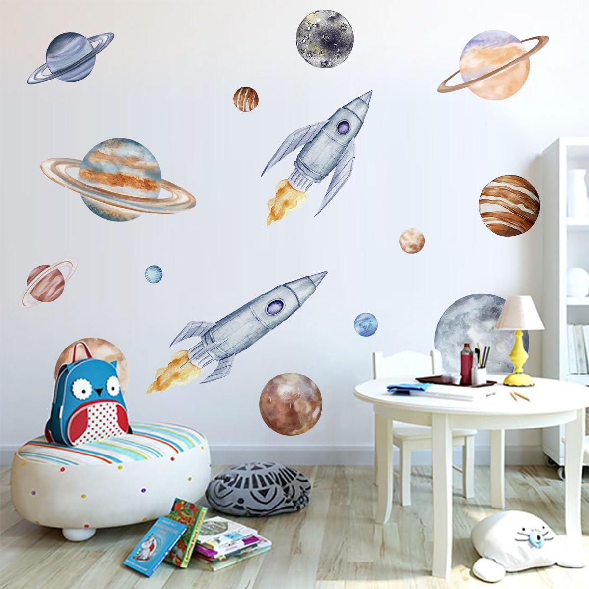 Space Planet Rocket Wall Decals for Kids - Educational Stickers for Nursery, Baby Boys Room, Playroom, Daycare & Classroom Decor image 4