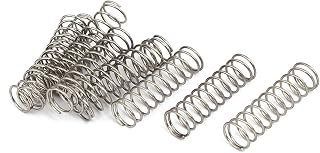 uxcell Compression Spring,304 Stainless Steel,10mm OD,0.8mm Wire Size,35mm Free Length,Silver Tone,10Pcs