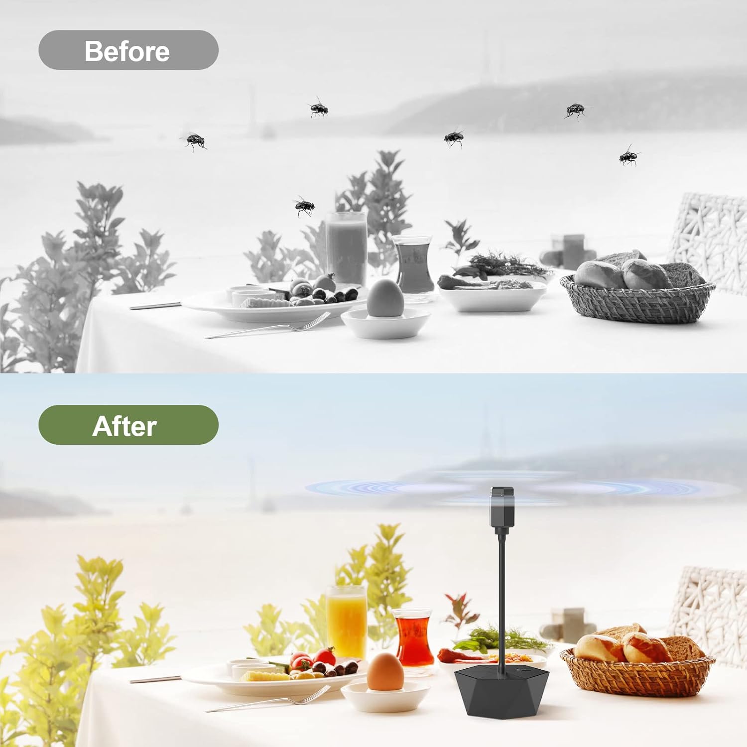 Grete Gotye 8 Pack Fly Fans for Tables, Indoor Outdoor Food Fan Keep Flies Away