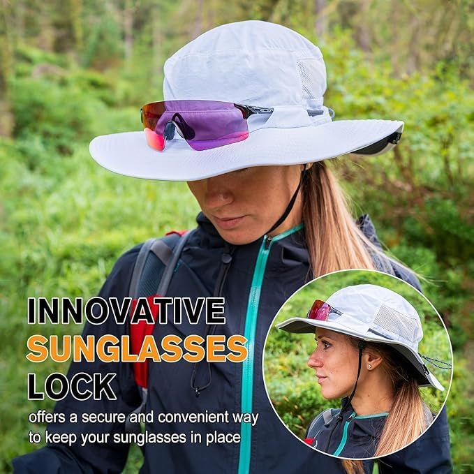 TOP-EX Men's Wide Brim Sun Hat UPF 50+ Waterproof, Packable Breathable Mesh Boonie Bucket Cap for Hiking Fishing Safari - Image 5