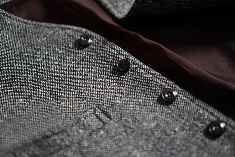 SevenBoy Men’s Vintage Tweed Vest Waistcoat – Retro Hunting-Inspired Multi-Pocket Wool Vest for Men4