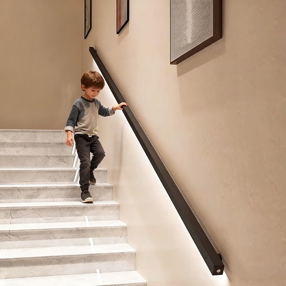 Rampe d'escalier LED en alliage d'aluminium au design haut de gamme