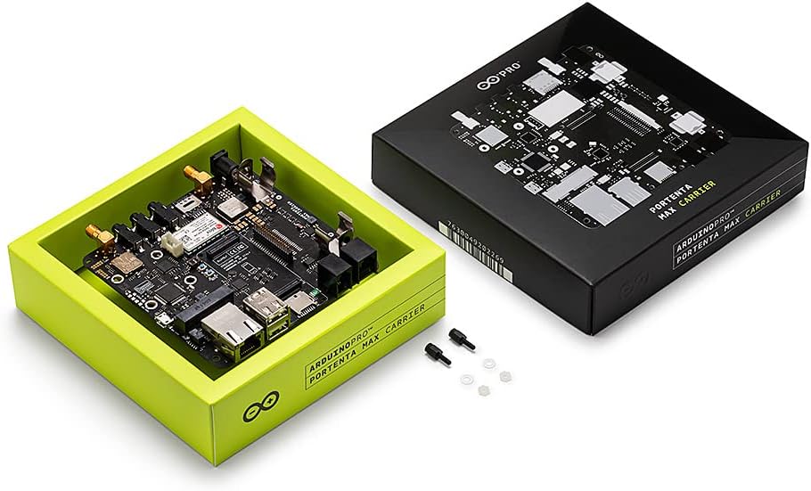 Arduino Portenta Max Carrier [ABX00043] - Industrial-Grade SBC with Multi-Connectivity (LoRa®, CAT-M1, NB-IoT, Ethernet), JTAG Debugger, and Edge AI Support for Automation and Robotics