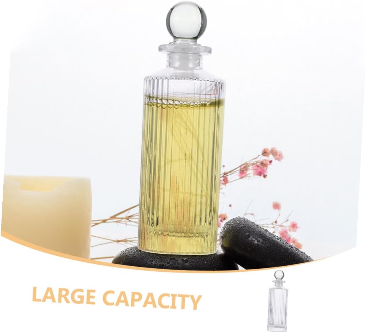 Glass Essential Oil Diffuser Bottles Empty Fragrance Bottles Glass Ball Stoppers Stylish Aromatherapy Container for Even Scent Distribution Home