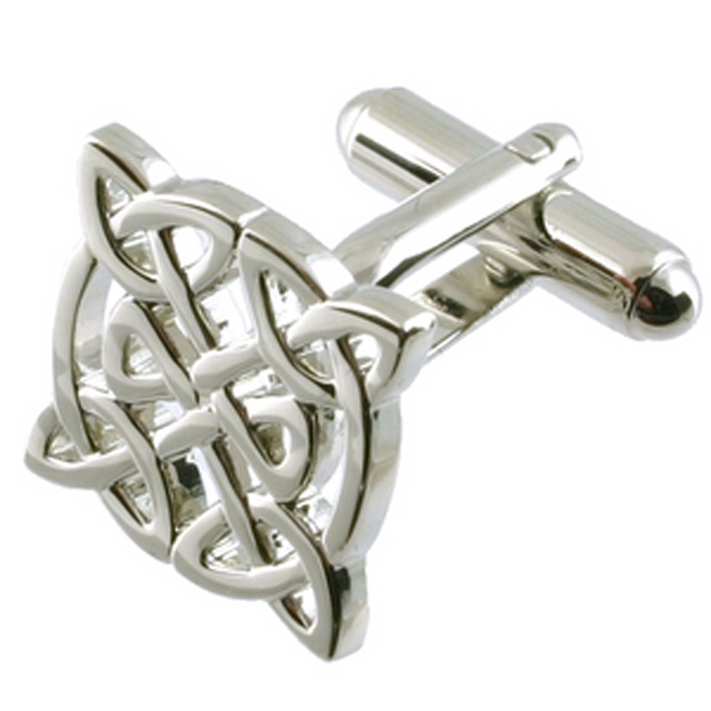 Select Gifts PAIR Celtic Knot Silver Cufflinks Pouch