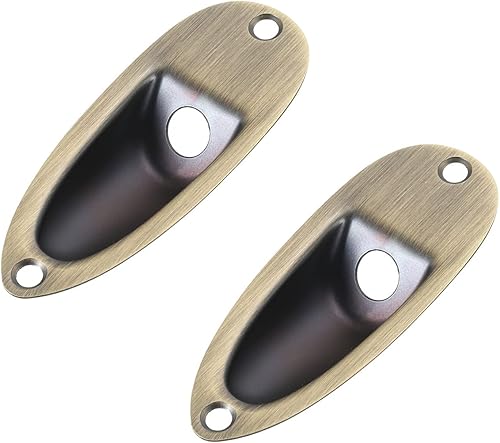 Amazon _ uxcell ギター入力ジャック ソケットプレート 出力負荷ジャック ブロンズ エレキギター用交換部品 _ エフェクタージャック _ 楽器・音響機器