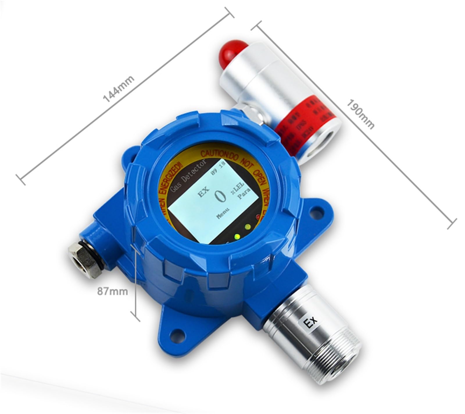 Pantalla LCD Fija del probador del Gas del CO del Sensor del Detector de Fugas de Gas del monóxido de Carbono(0-1000ppm 1ppm,RS485 Modbus+Alarm Light)