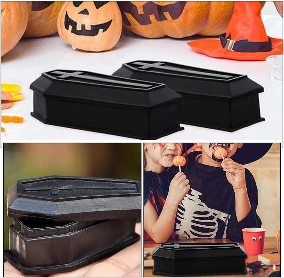 Operitacx Mini Coffin Model Box Set 2.17 Inch Halloween Decorative Accessory Trick Treat Prop for Indoor and Outdoor Party Decor