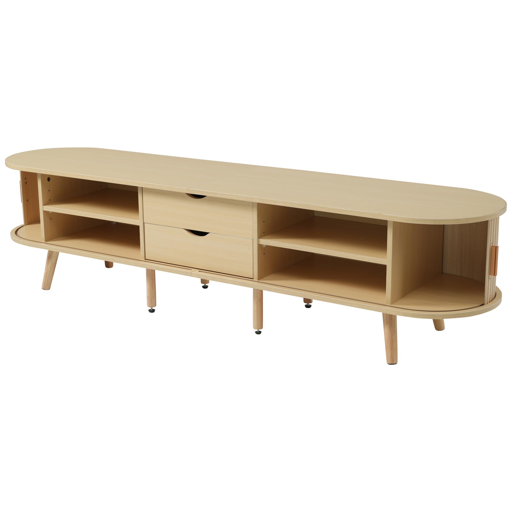 Mueble de TV para salón de 175 x 40 x 42 cm con espacio de almacenamiento, tablero de fibra de densidad media, 2 cajones